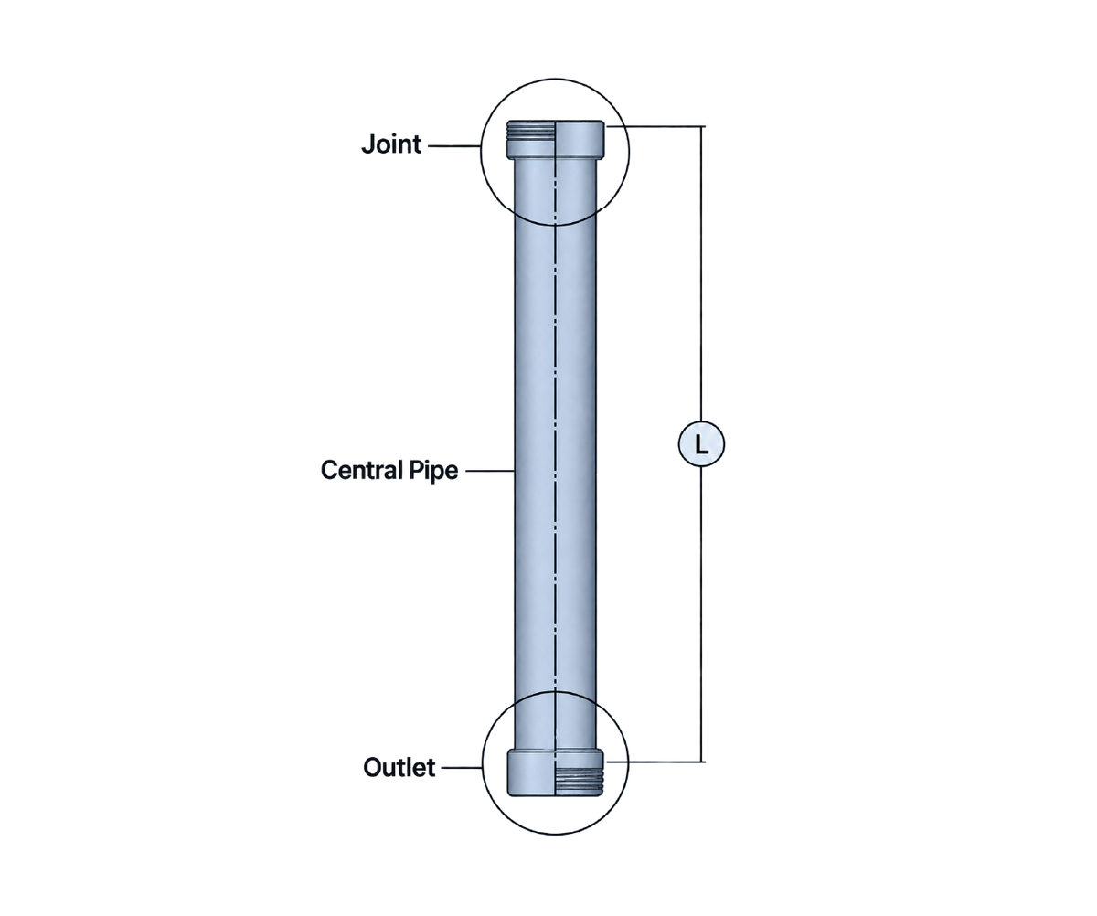 Central Pipe - Threaded