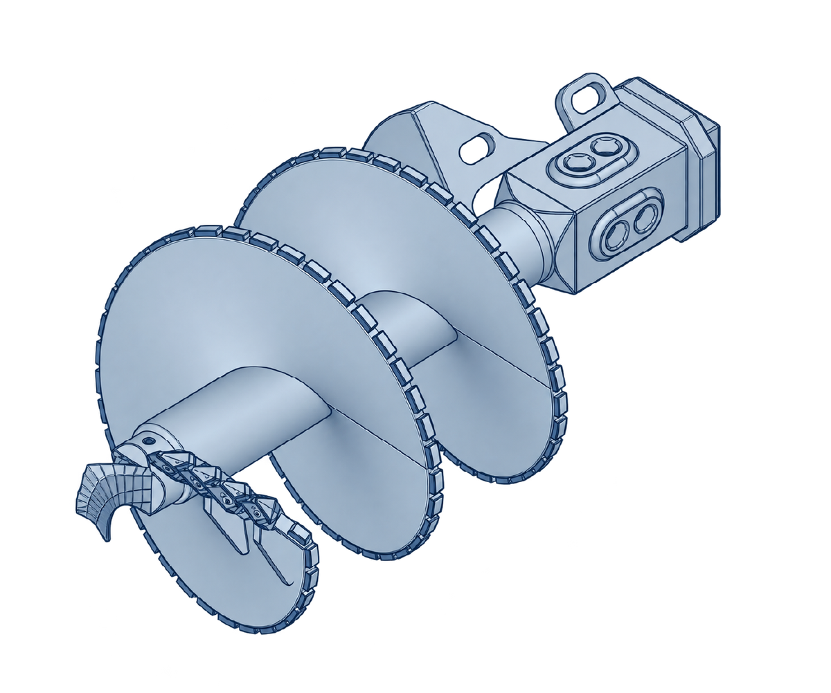 Single Start Toothed Auger