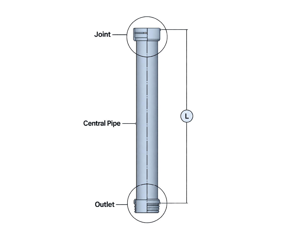 Central Pipe - with Wire Cables